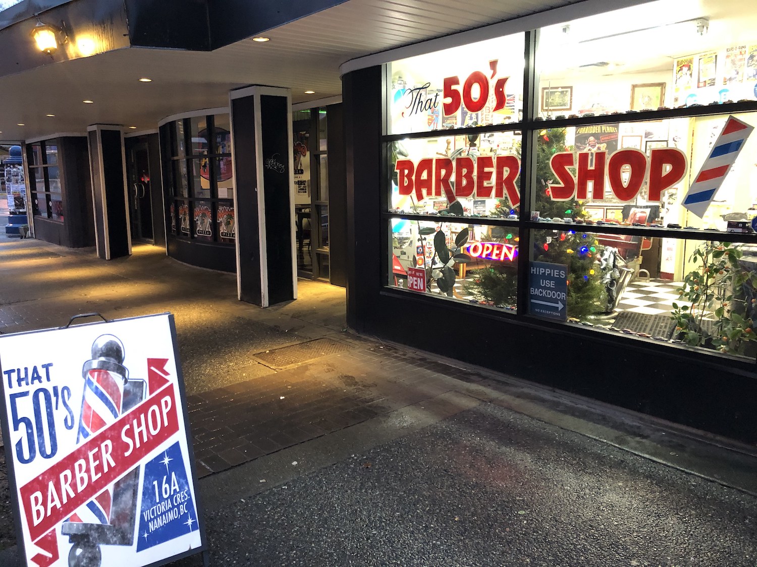 Front of the barber Shop